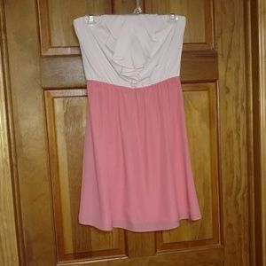 Strapless Express Pink Ruffle Dress Size 4